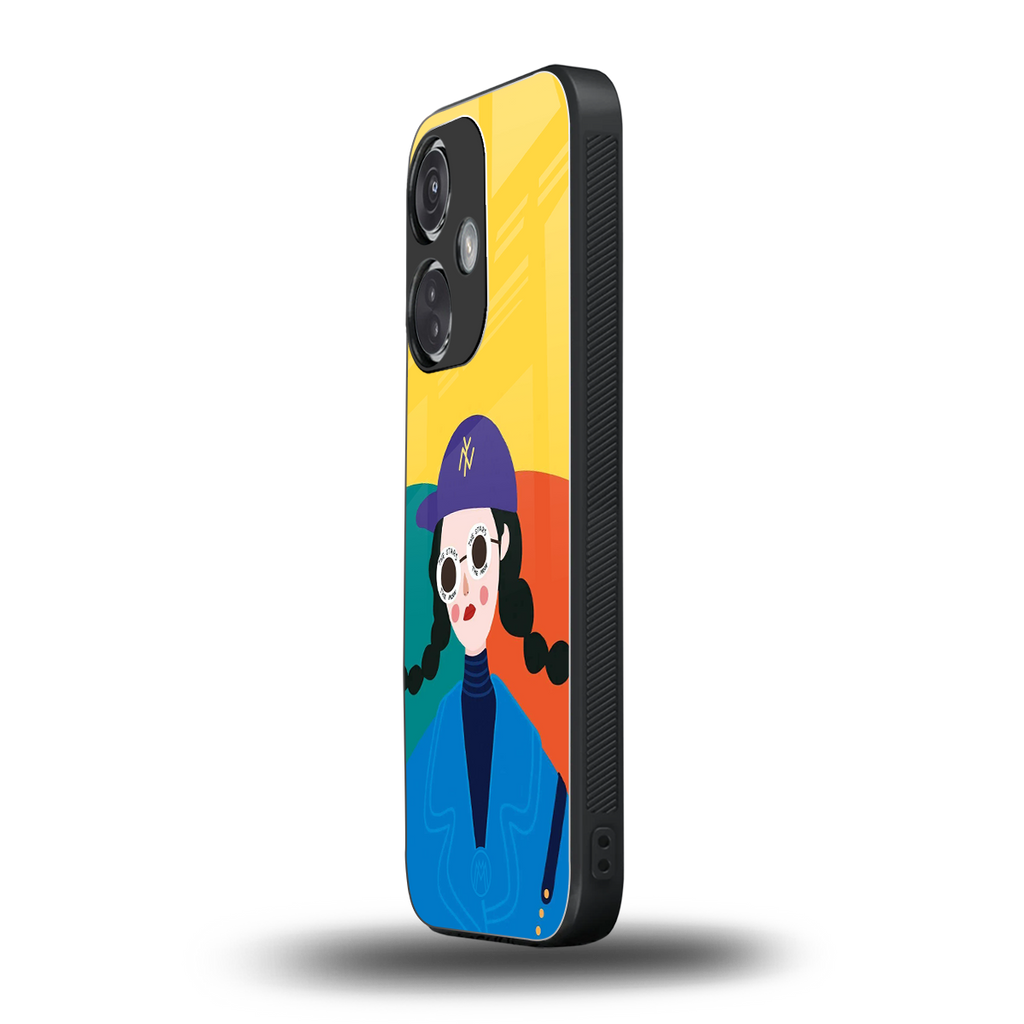 psychedelic chic back phone cover | glass case for oneplus nord ce 3