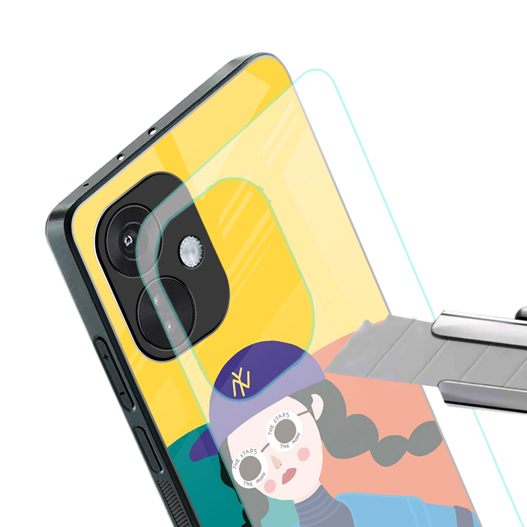 psychedelic chic back phone cover | glass case for oneplus nord ce 3