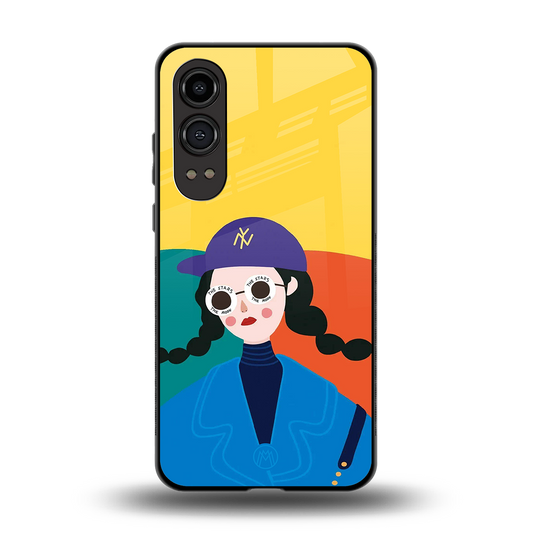 psychedelic chic back phone cover | glass case for oneplus nord ce 4 lite