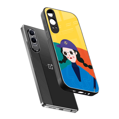 psychedelic chic back phone cover | glass case for oneplus nord ce 4 lite