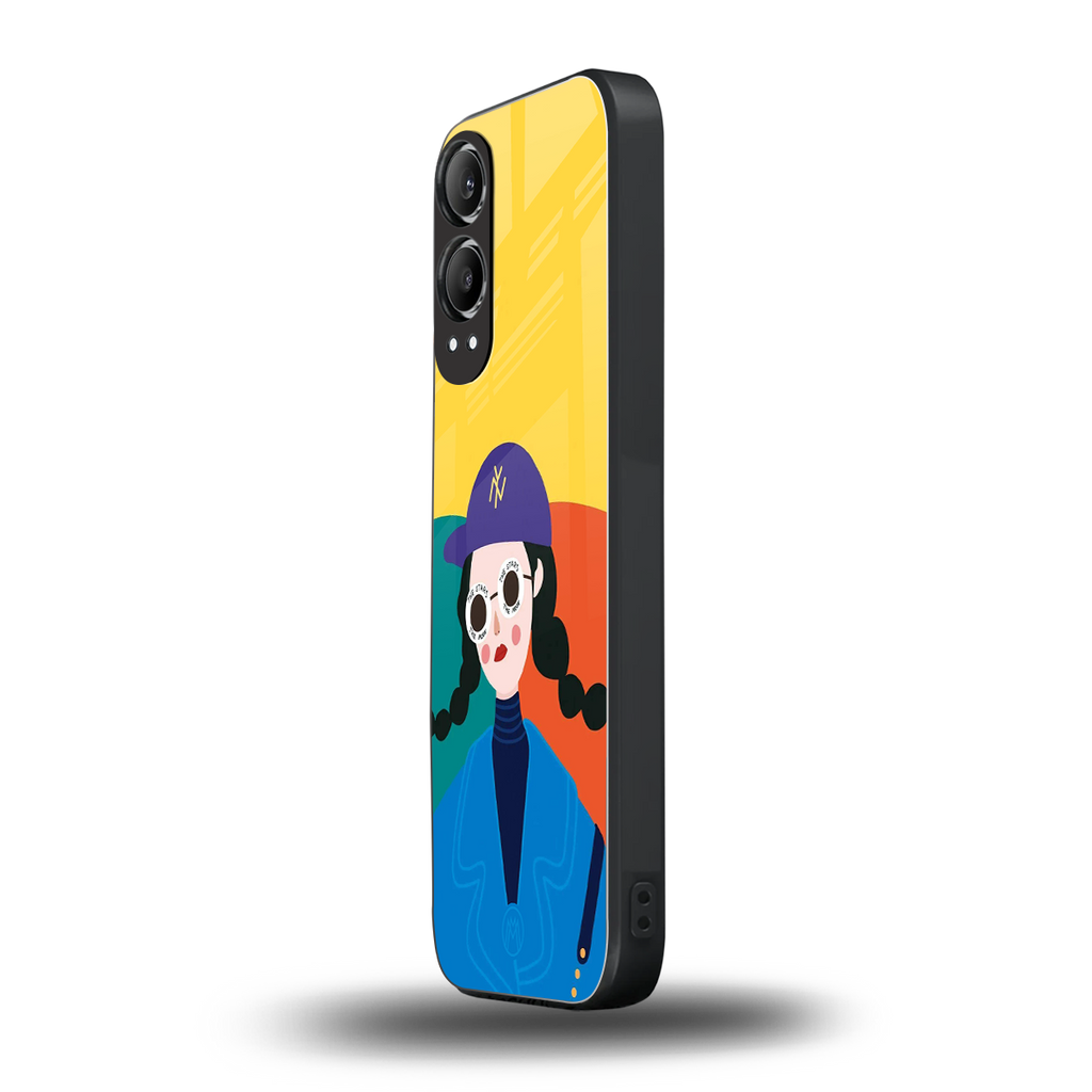 psychedelic chic back phone cover | glass case for oneplus nord ce 4 lite