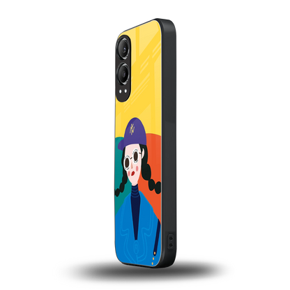 psychedelic chic back phone cover | glass case for oneplus nord ce 4 lite