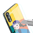 psychedelic chic back phone cover | glass case for oneplus nord ce 4 lite