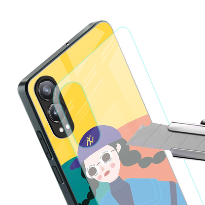 psychedelic chic back phone cover | glass case for oneplus nord ce 4 lite