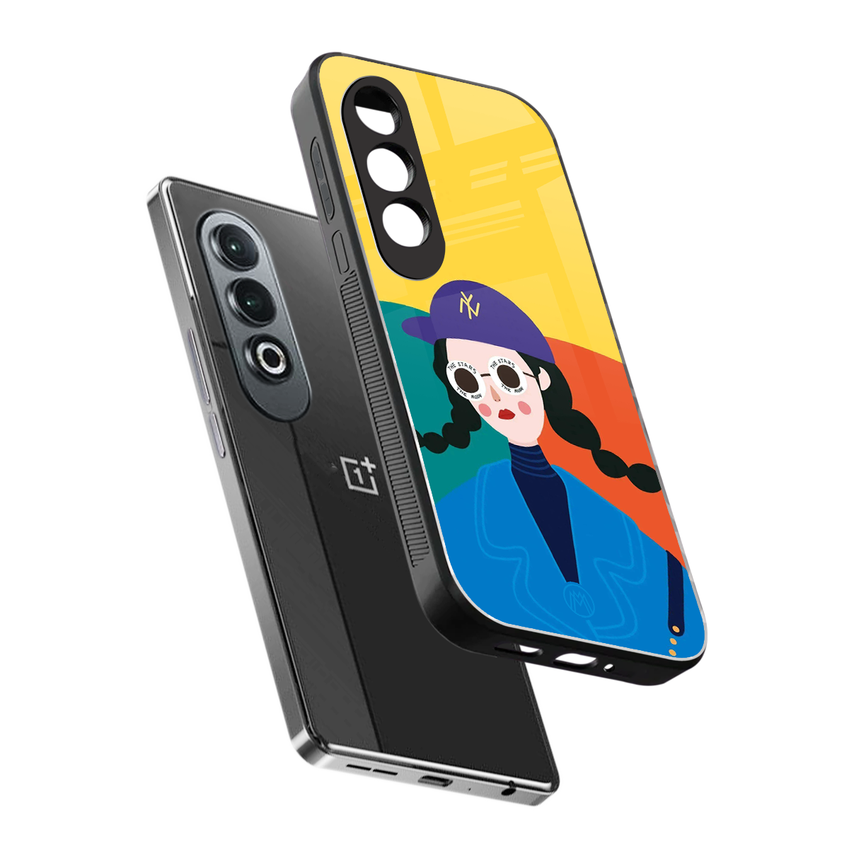 psychedelic chic back phone cover | glass case for oneplus nord ce 4