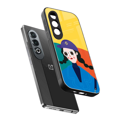 psychedelic chic back phone cover | glass case for oneplus nord ce 4
