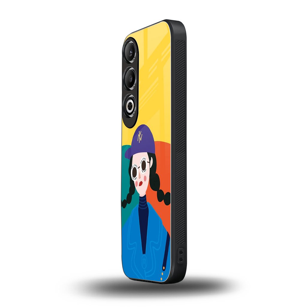 psychedelic chic back phone cover | glass case for oneplus nord ce 4