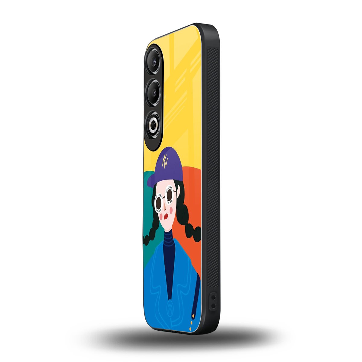 psychedelic chic back phone cover | glass case for oneplus nord ce 4