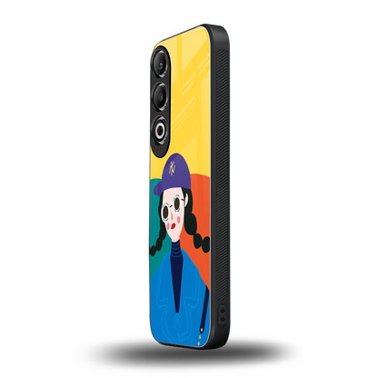 psychedelic chic back phone cover | glass case for oneplus nord ce 4