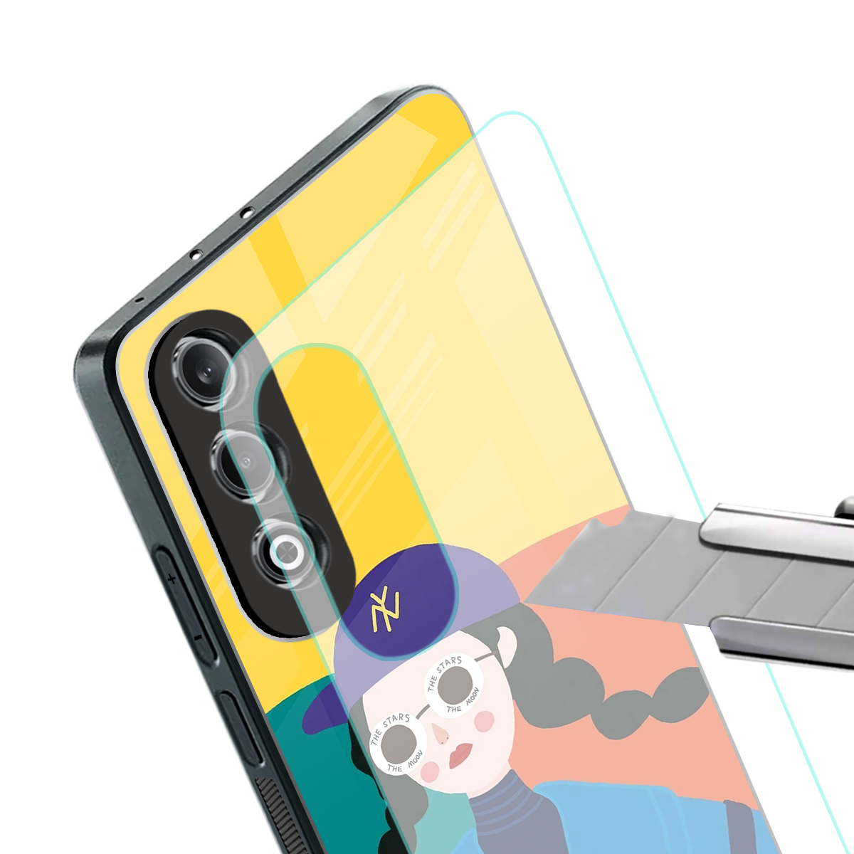 psychedelic chic back phone cover | glass case for oneplus nord ce 4