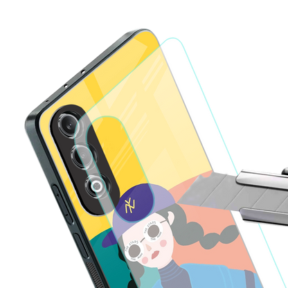 psychedelic chic back phone cover | glass case for oneplus nord ce 4