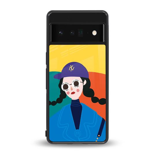 psychedelic chic back phone cover | glass case for google pixel 6 pro