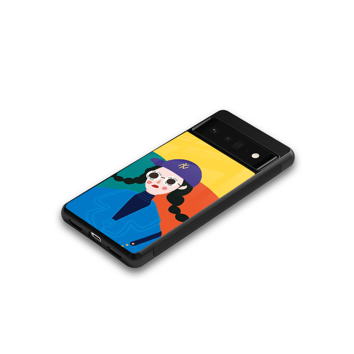 psychedelic chic back phone cover | glass case for google pixel 6 pro
