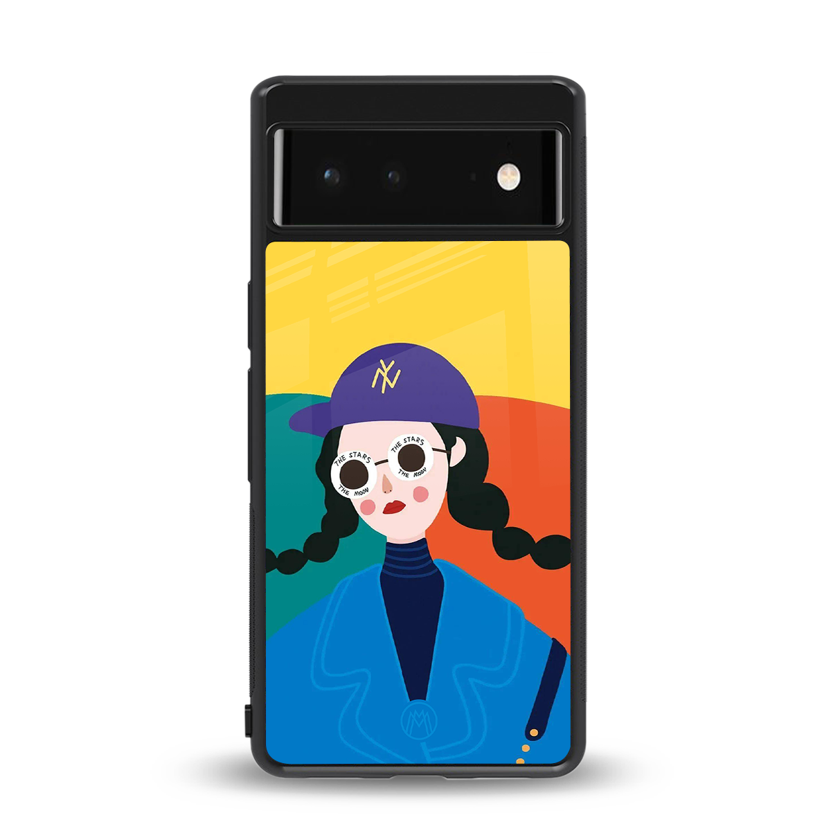 psychedelic chic back phone cover | glass case for google pixel 6