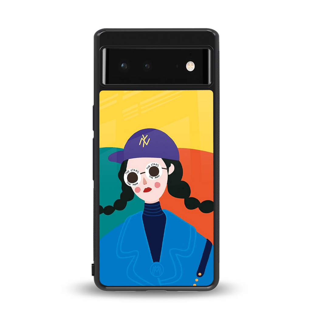 psychedelic chic back phone cover | glass case for Google Pixel 6A