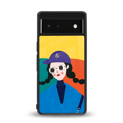 psychedelic chic back phone cover | glass case for Google Pixel 6A