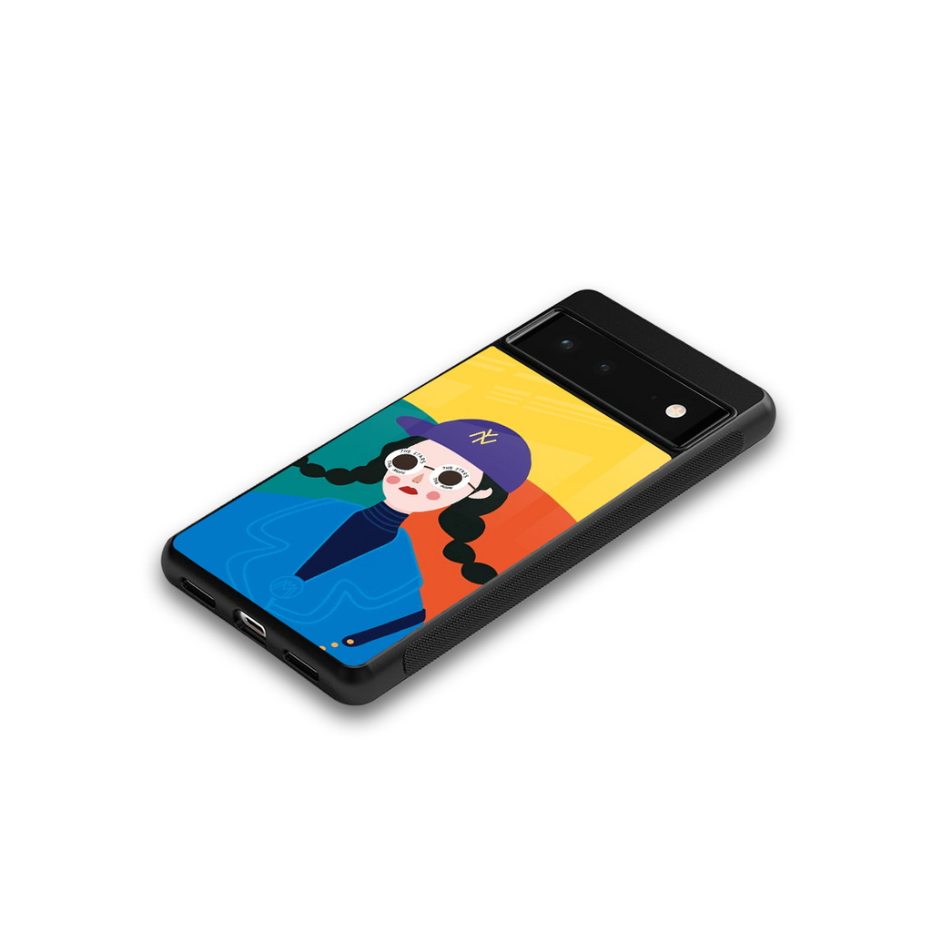 psychedelic chic back phone cover | glass case for google pixel 6