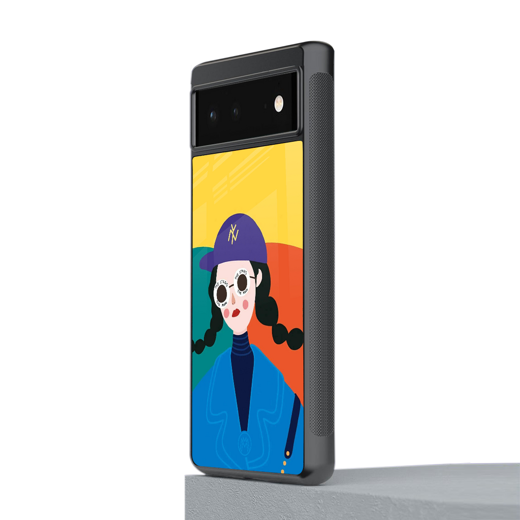 psychedelic chic back phone cover | glass case for Google Pixel 6A