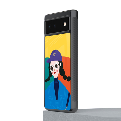 psychedelic chic back phone cover | glass case for Google Pixel 6A