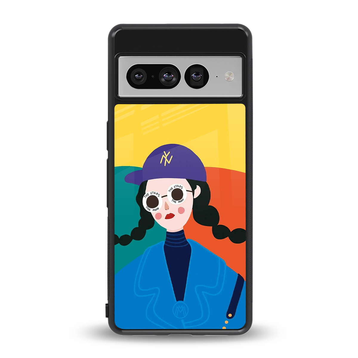 psychedelic chic back phone cover | glass case for google pixel 7 pro