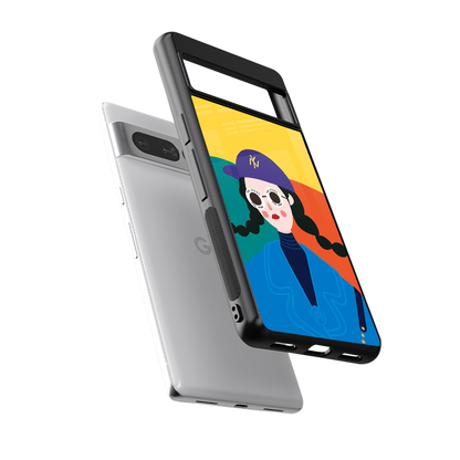psychedelic chic back phone cover | glass case for google pixel 7 pro