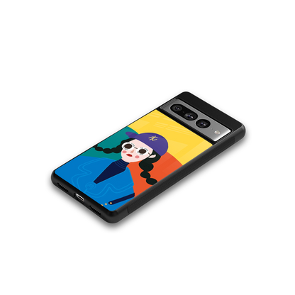 psychedelic chic back phone cover | glass case for google pixel 7 pro