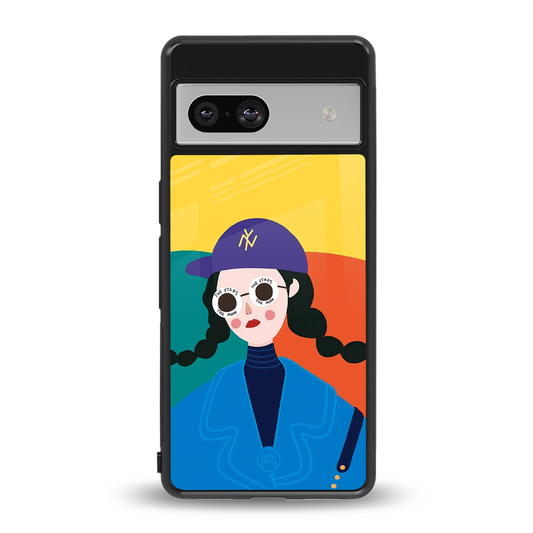 psychedelic chic back phone cover | glass case for Google Pixel 7A