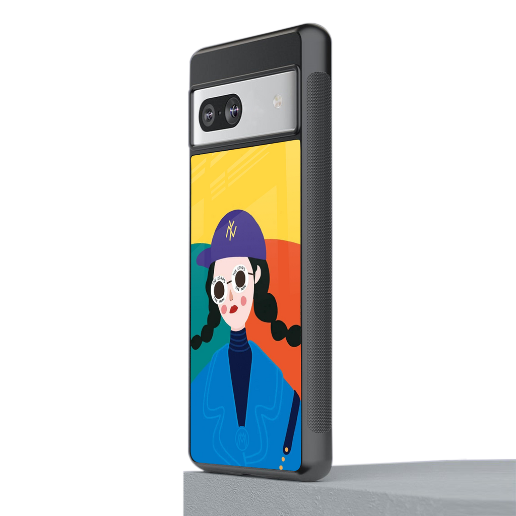 psychedelic chic back phone cover | glass case for Google Pixel 7