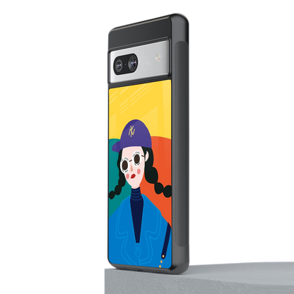 psychedelic chic back phone cover | glass case for Google Pixel 7