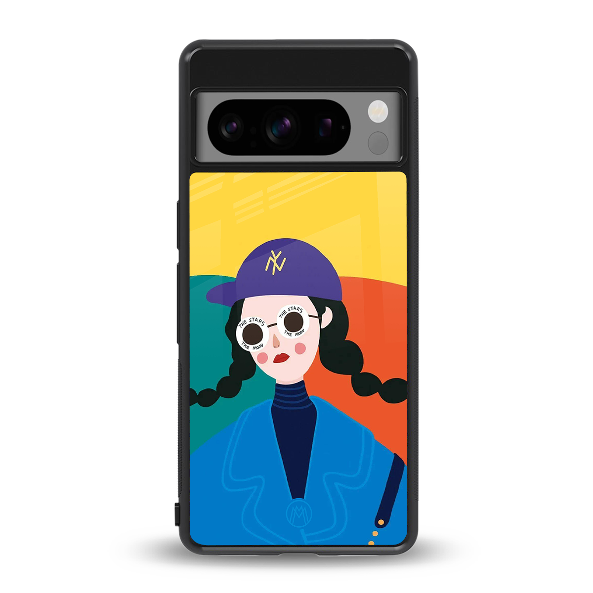 psychedelic chic back phone cover | glass case for google pixel 8 pro