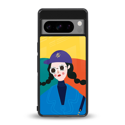 psychedelic chic back phone cover | glass case for google pixel 8 pro