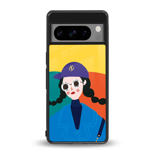 psychedelic chic back phone cover | glass case for google pixel 8 pro