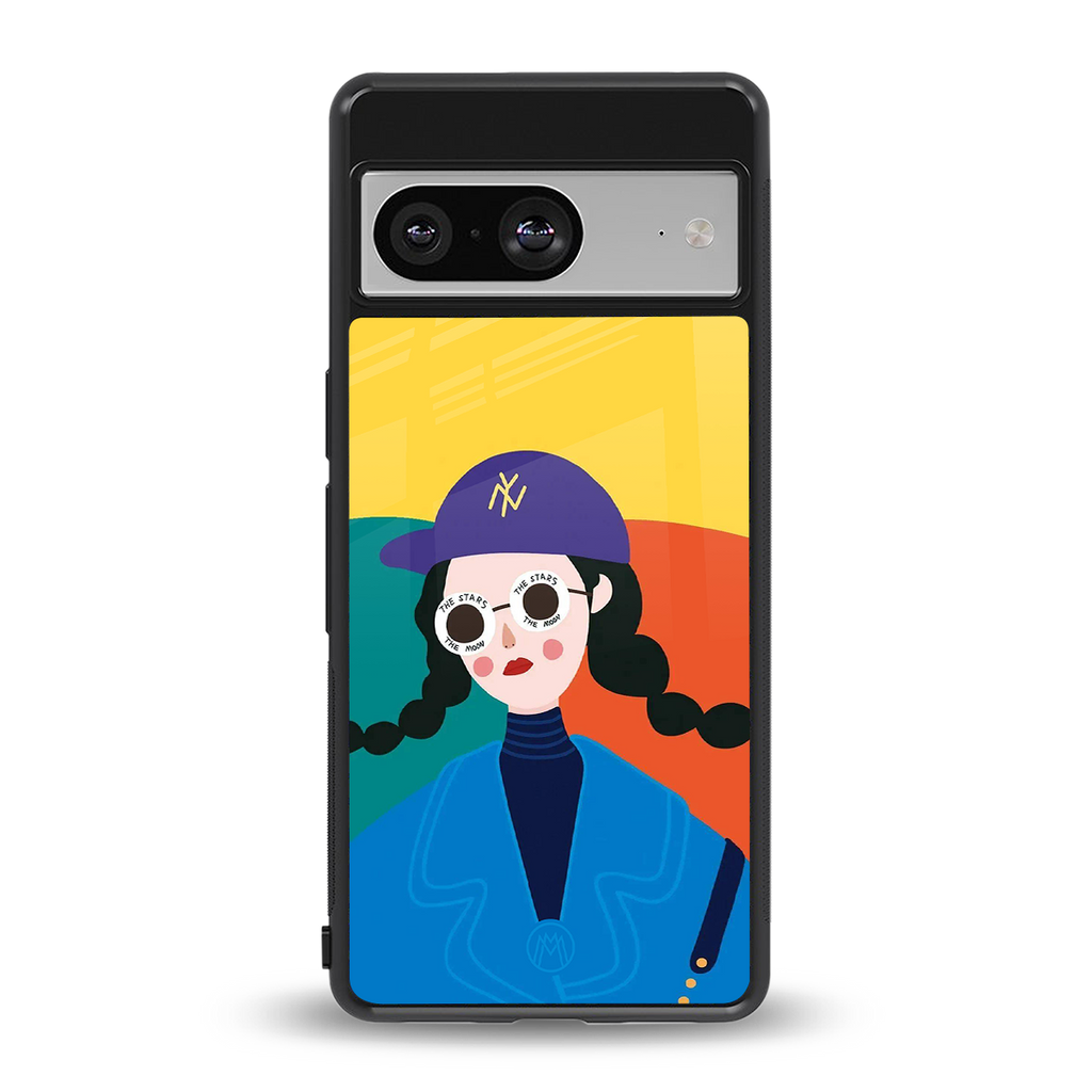 psychedelic chic back phone cover | glass case for Google Pixel 8