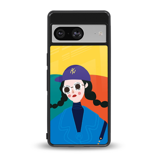 psychedelic chic back phone cover | glass case for Google Pixel 8