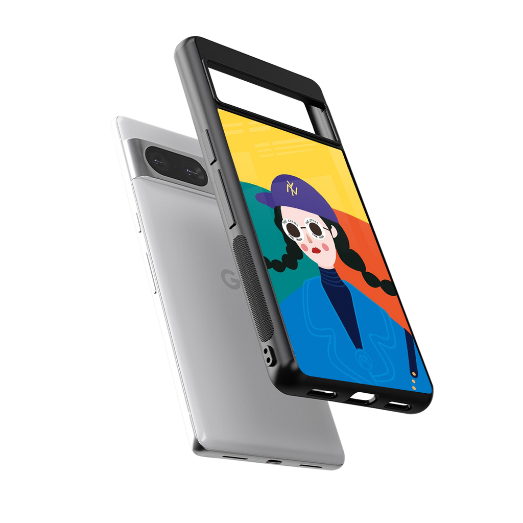 psychedelic chic back phone cover | glass case for Google Pixel 8