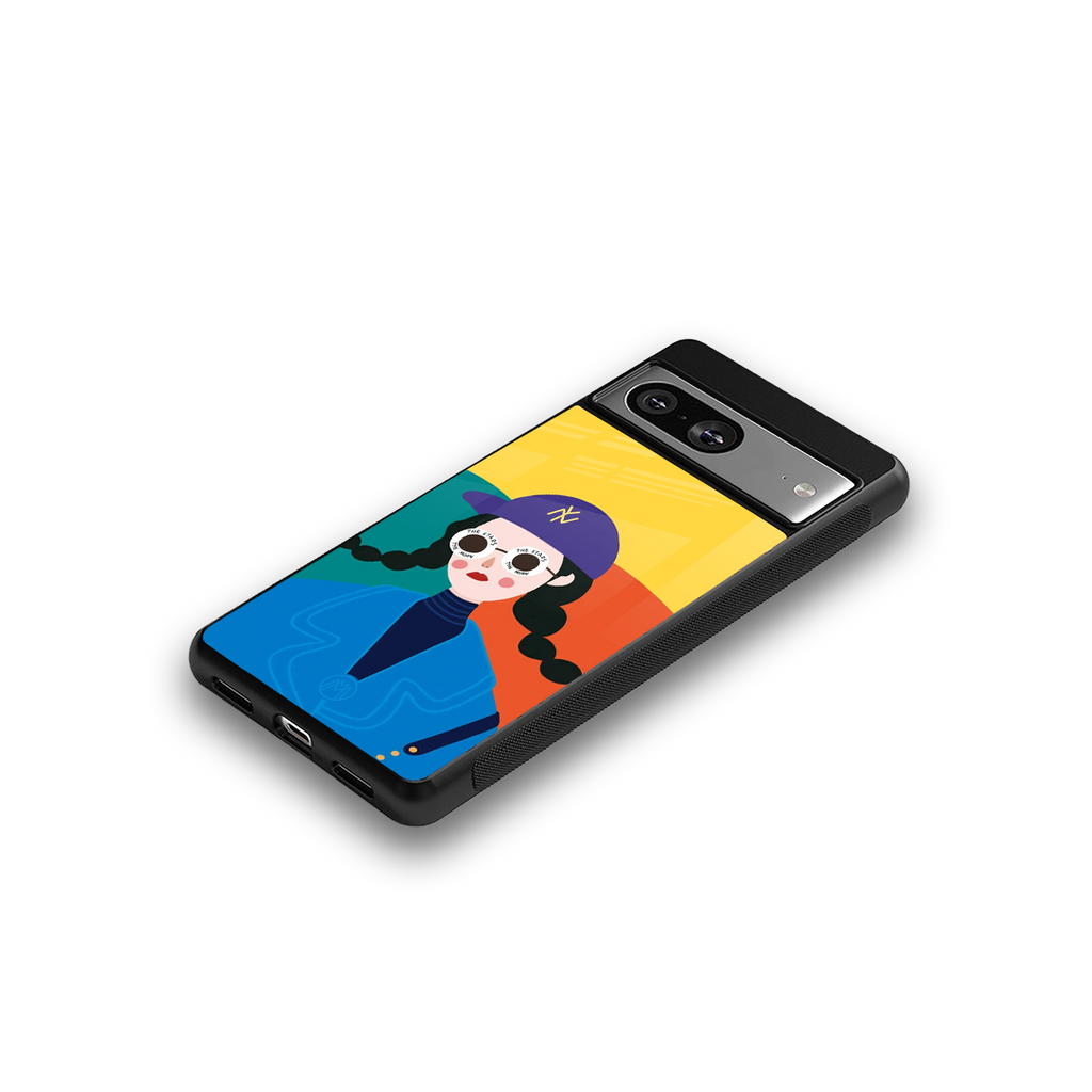 psychedelic chic back phone cover | glass case for Google Pixel 8