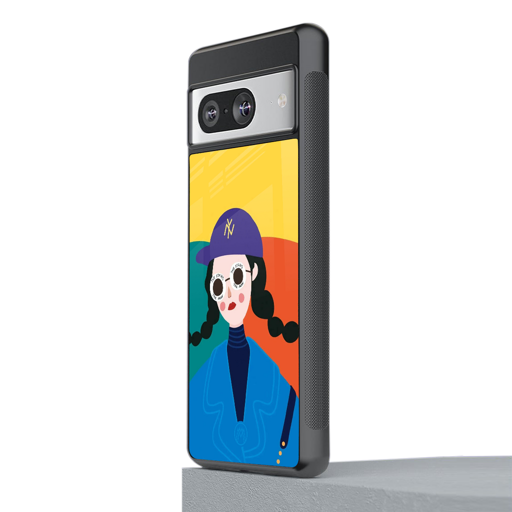 psychedelic chic back phone cover | glass case for Google Pixel 8