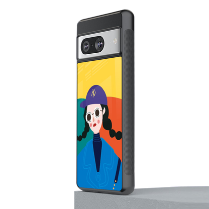 psychedelic chic back phone cover | glass case for Google Pixel 8