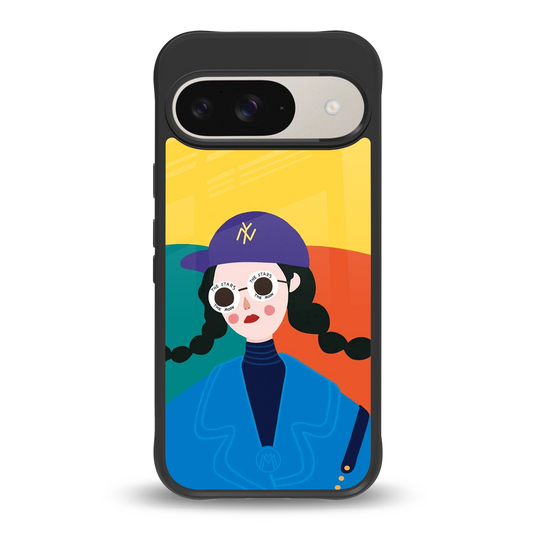 psychedelic chic back phone cover | glass case for google pixel 9