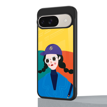 psychedelic chic back phone cover | glass case for google pixel 9