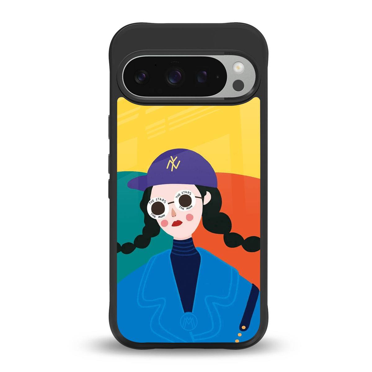 psychedelic chic back phone cover | glass case for google pixel 9 pro xl