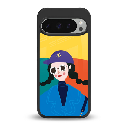 psychedelic chic back phone cover | glass case for google pixel 9 pro xl