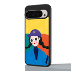 psychedelic chic back phone cover | glass case for google pixel 9 pro