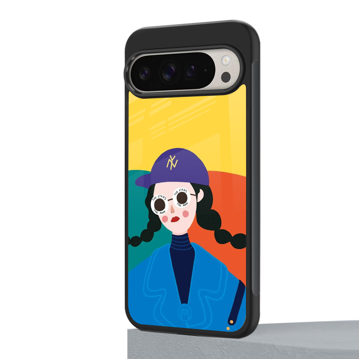 psychedelic chic back phone cover | glass case for google pixel 9 pro