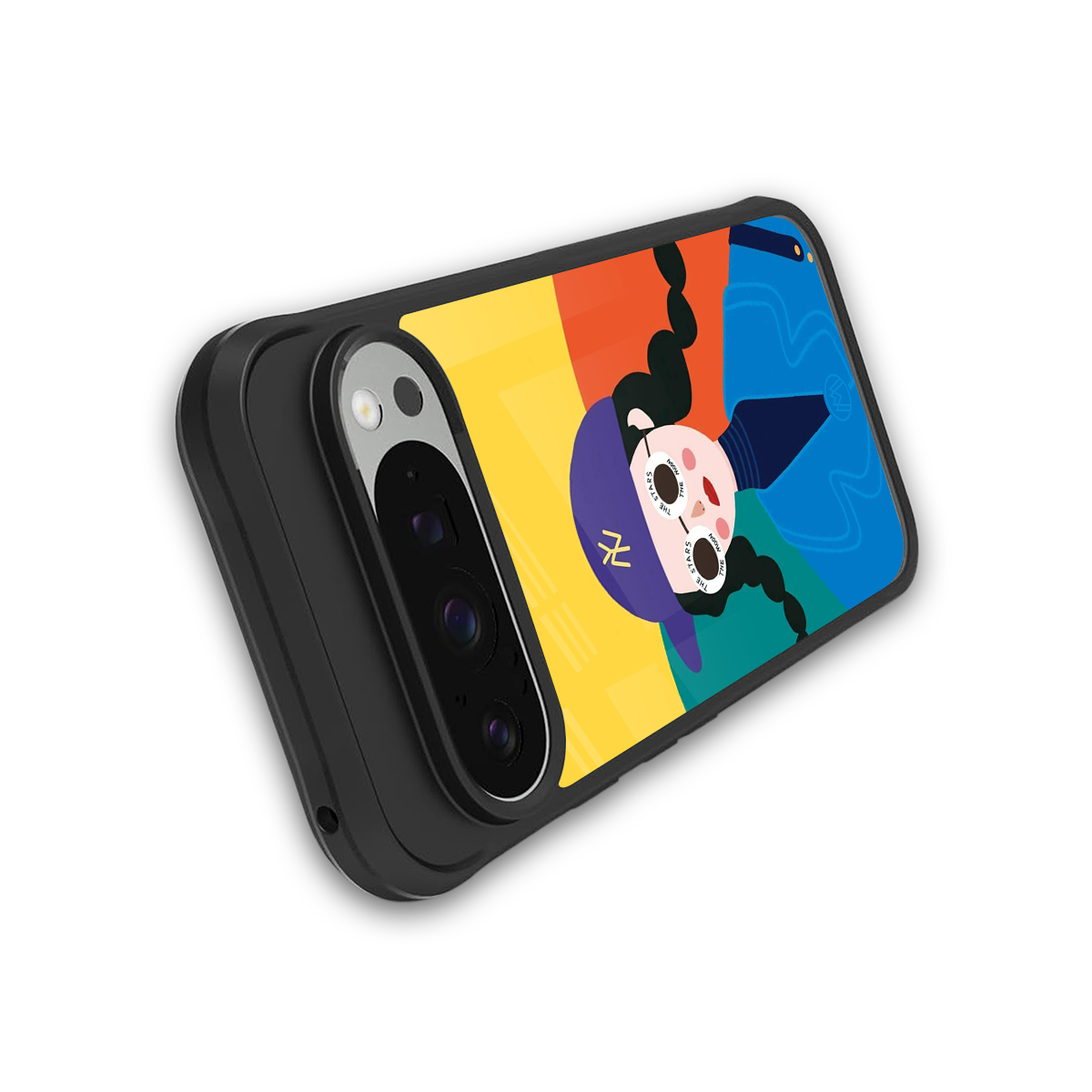 psychedelic chic back phone cover | glass case for google pixel 9 pro
