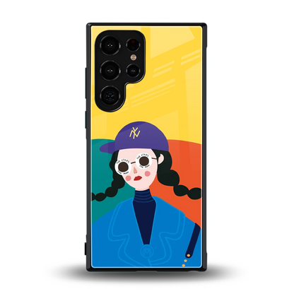 psychedelic chic back phone cover | glass case for samsung galaxy s24 ultra