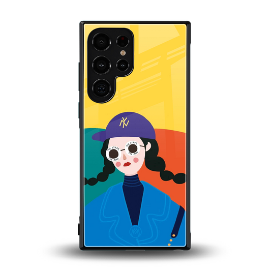 psychedelic chic back phone cover | glass case for samsung galaxy s24 ultra