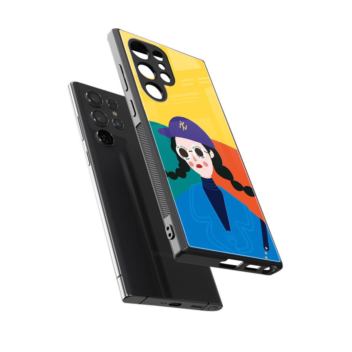 psychedelic chic back phone cover | glass case for samsung galaxy s23 ultra