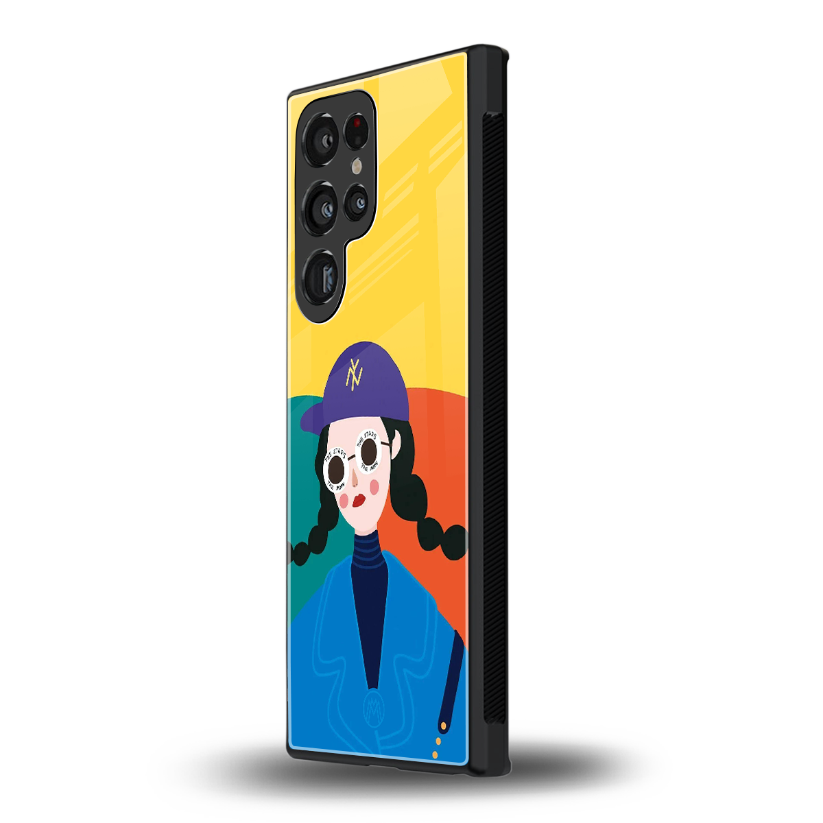 psychedelic chic back phone cover | glass case for samsung galaxy s23 ultra