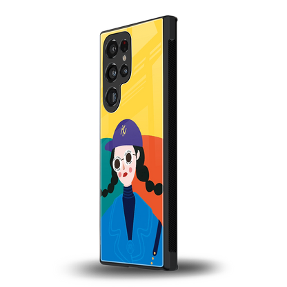 psychedelic chic back phone cover | glass case for samsung galaxy s23 ultra